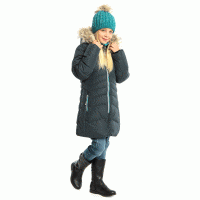 Пальто зимнее для девочки NANO F18M1252 Dk Gray Mix