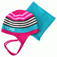 Зимний комплект для девочки "Шапка + Бафф/Манишка" NANO F14TC266 Virtual Pink