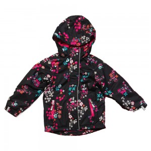 Демисезонная куртка на флисе для девочки NANO S17J272 Black Flower Демисезонная куртка на флисе для девочки NANO S17J272 Black Flower