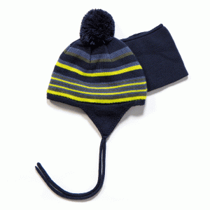 Зимний комплект для мальчика "Шапка + Манишка" Peluche&Tartine  от 0 до 3 лет F17ACC03BG Dk Heaven